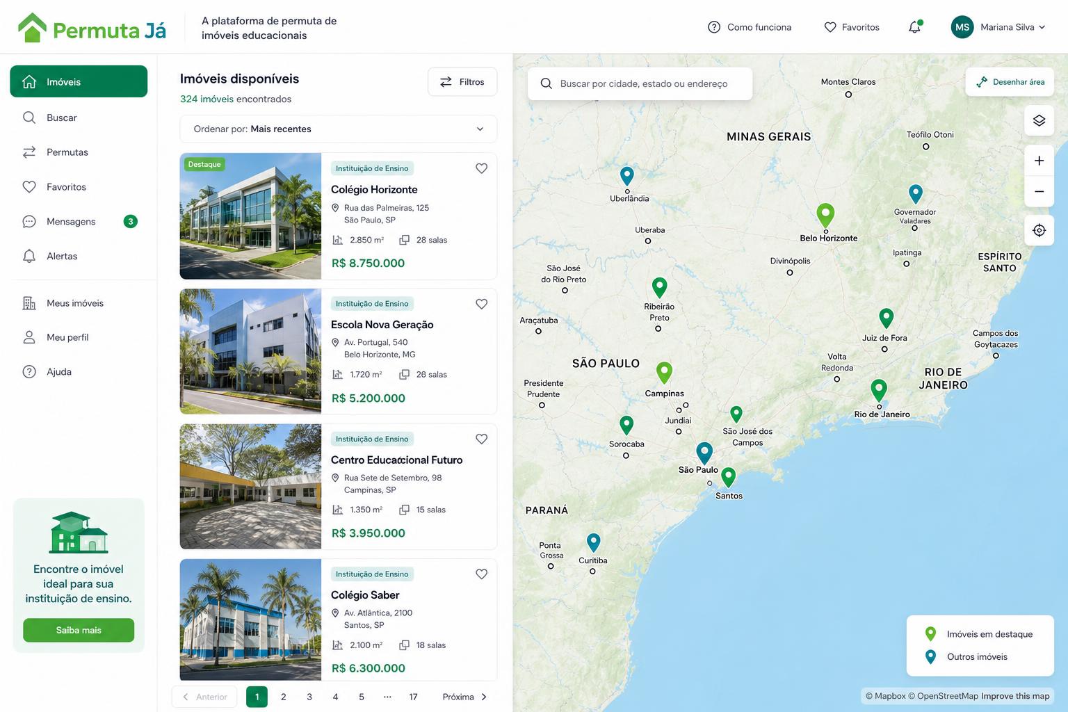 Permuta Já — Plataforma de permuta nacional para a rede de educação federal.